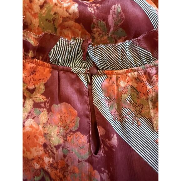 Soft Surroundings Dress Womens Large Floral Long Sleeve Asymmetrical Hem Midi - Picture 8 of 9